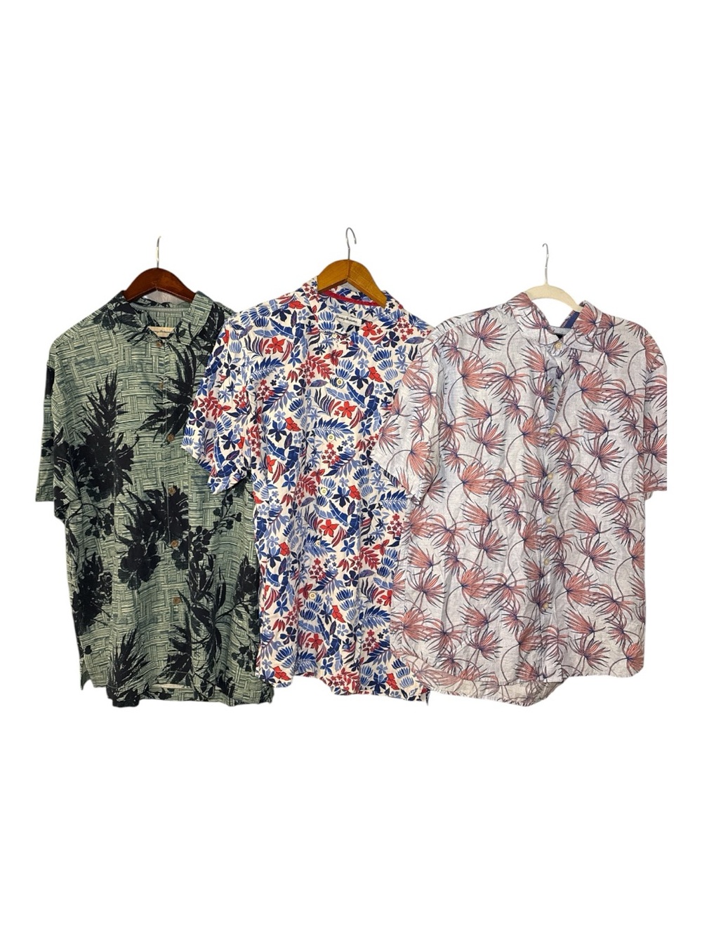 Tommy Bahama Men’s LOT of 3 Tropical Floral Print Camp Button Up Shirts  Large